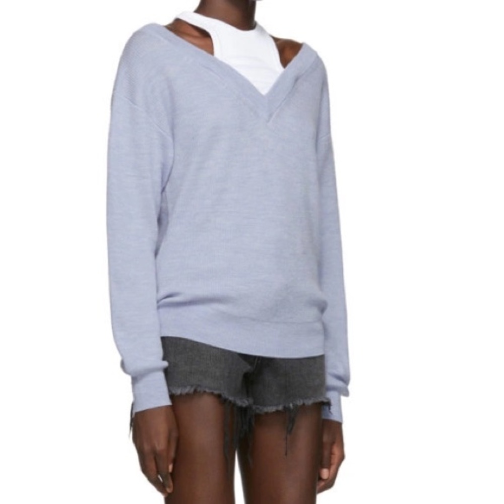 Alexander Wang Soft Blue V-Neck Sweater
